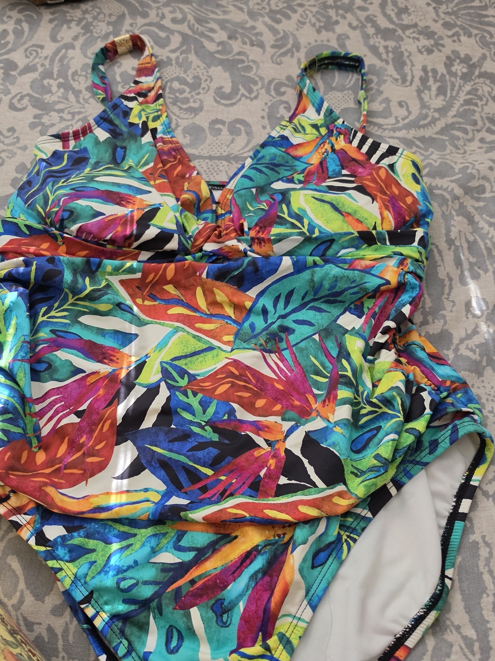Ralph Lauren Bright Tropical Leaf Print One-Piece Swimsuit